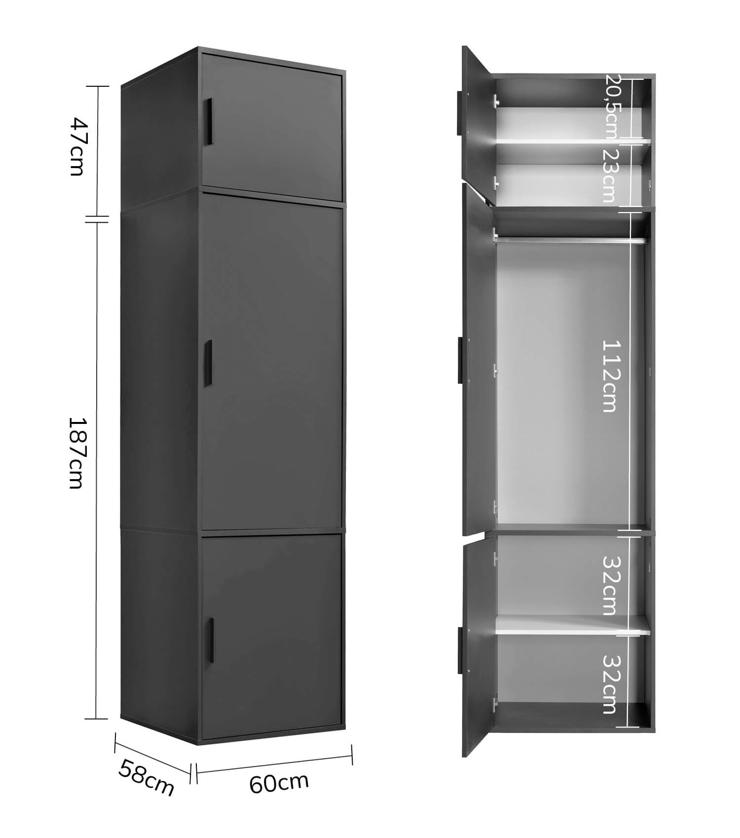 Armoire de chambre - meuble de rangement pour dressing