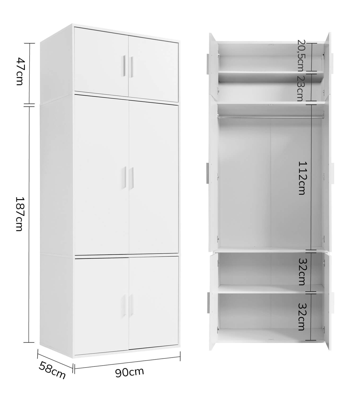 Armoire dressing en bois clair - Schrank