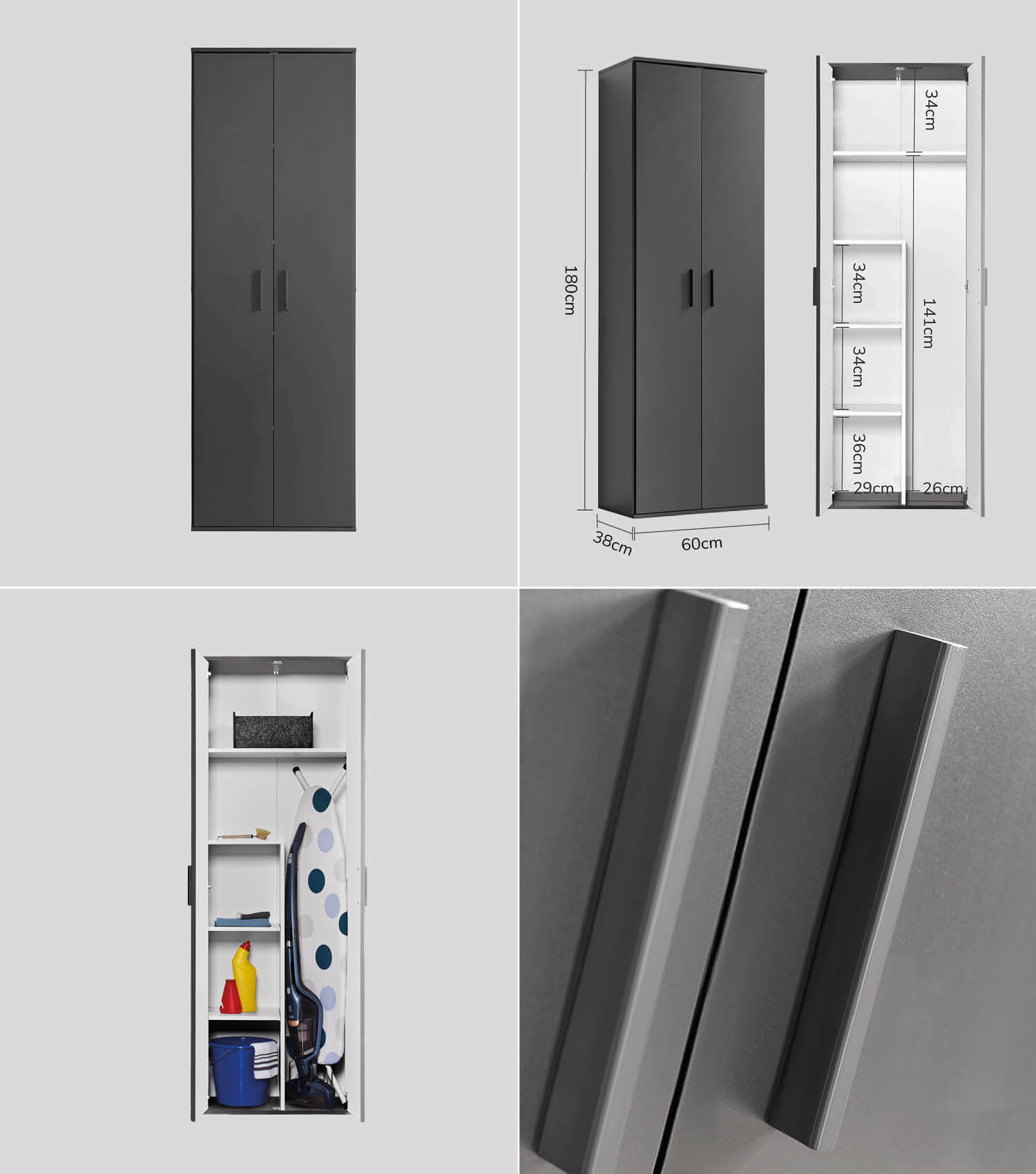 Ensemble d'armoires multiusages, paroi de rangement, armoires de bureau, armoires multiusages