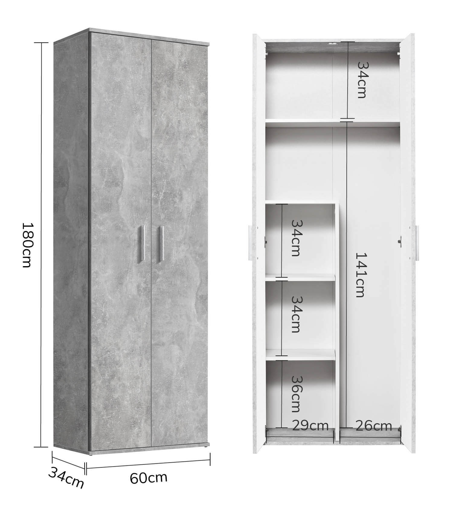 Armoire polyvalente balai placard meuble rangement couloir cuisine 