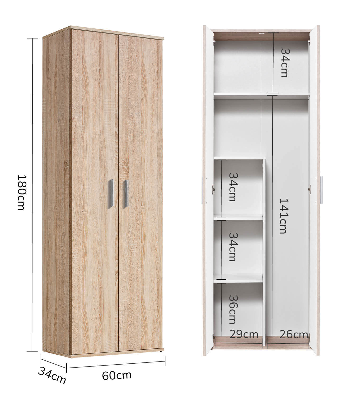 Armoire polyvalente balai placard meuble rangement couloir cuisine 
