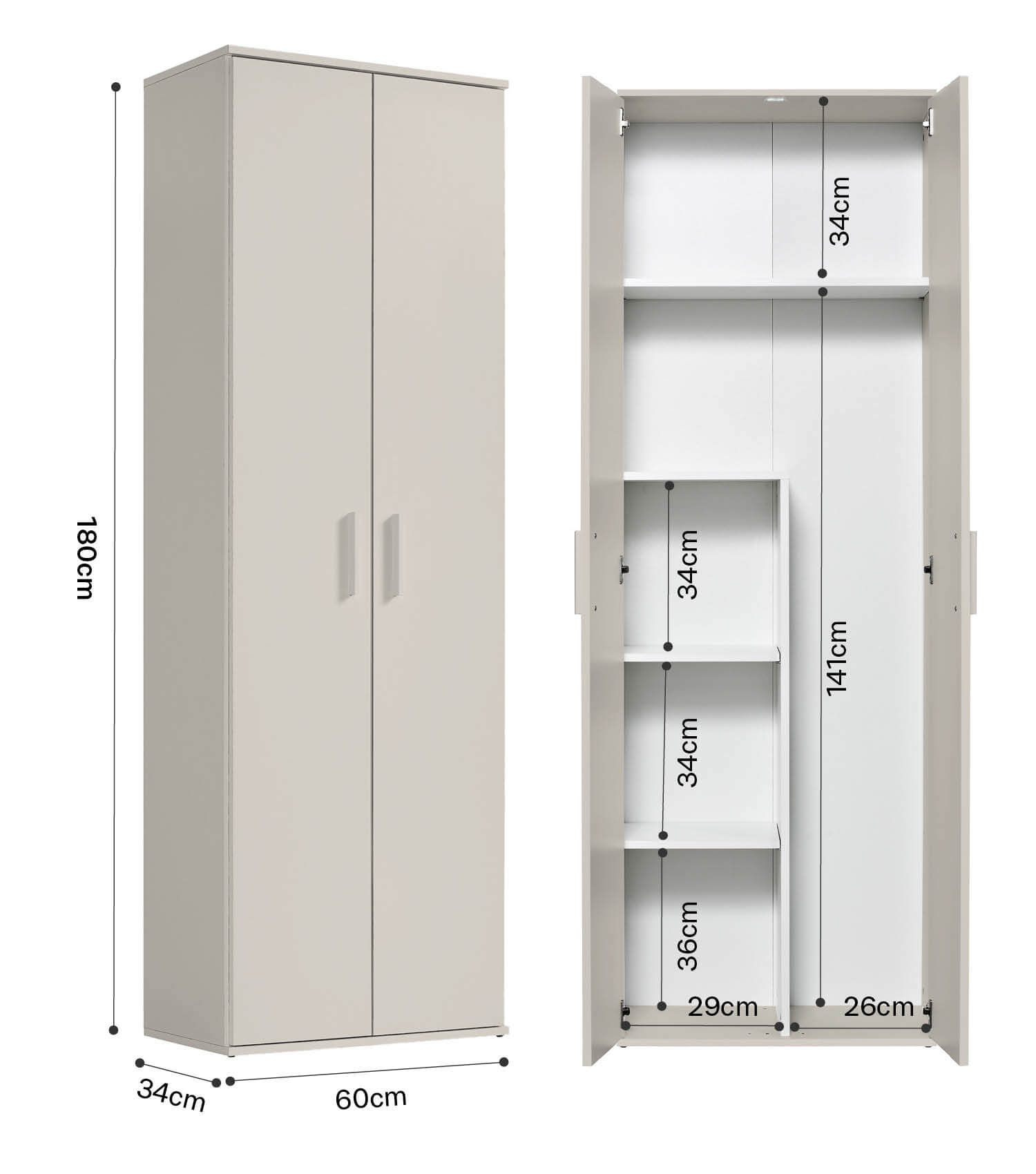 Armoire de rangement étroite pour produits d'entretien, placard polyvalent, meuble de couloir ou cuisine