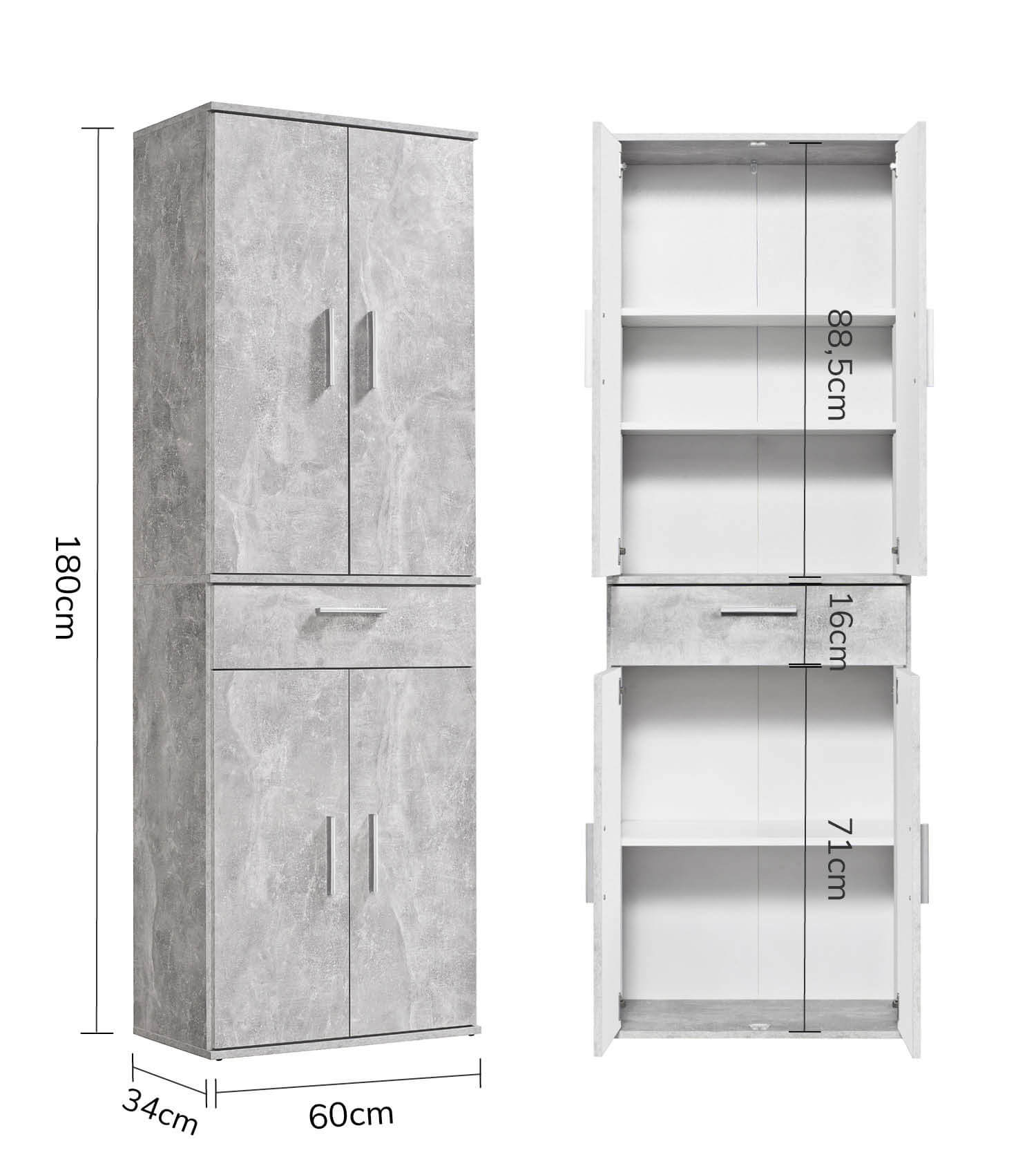 Armoire polyvalente + tiroirs 'Der Praktische' classeur meuble à chaussures