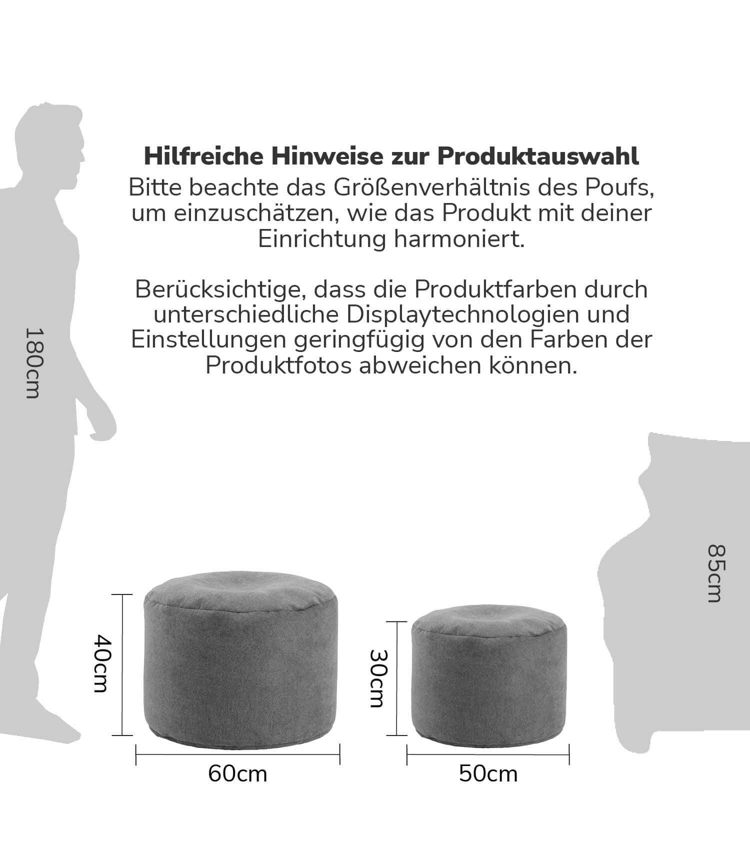 Pouf intérieur coussin d'assise repose-pied 'Der Ruhepouf' repose-pieds rond