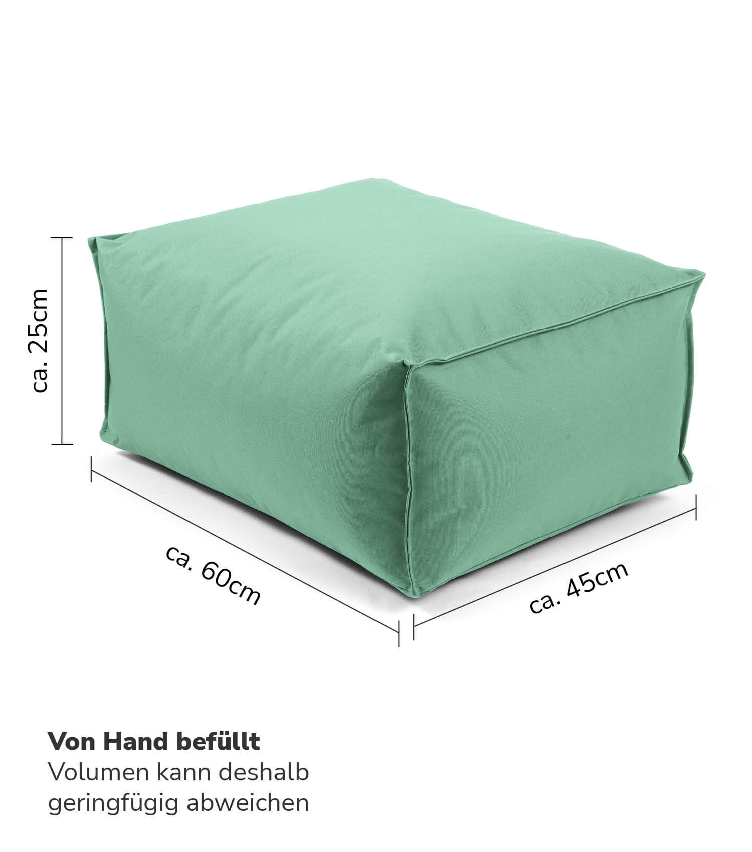 Pouf d'extérieur repose-pieds carré 'Der Ruhepouf' coussin de sol