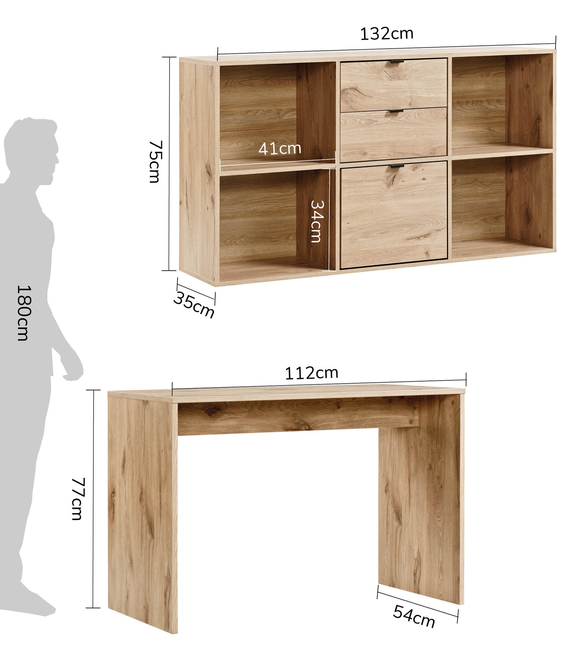 Bureau d'angle en bois avec plateau de travail spacieux pour enfant ou adulte