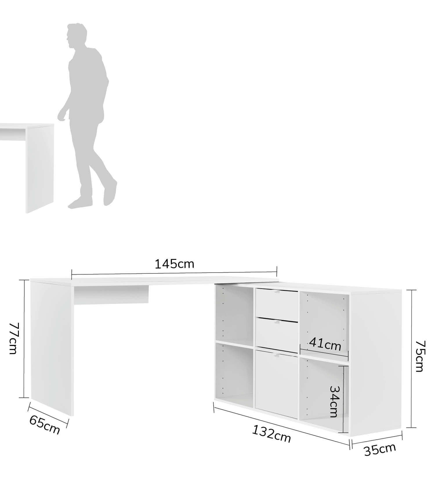 Bureau d'angle pour ordinateur, bureau enfant, table informatique 