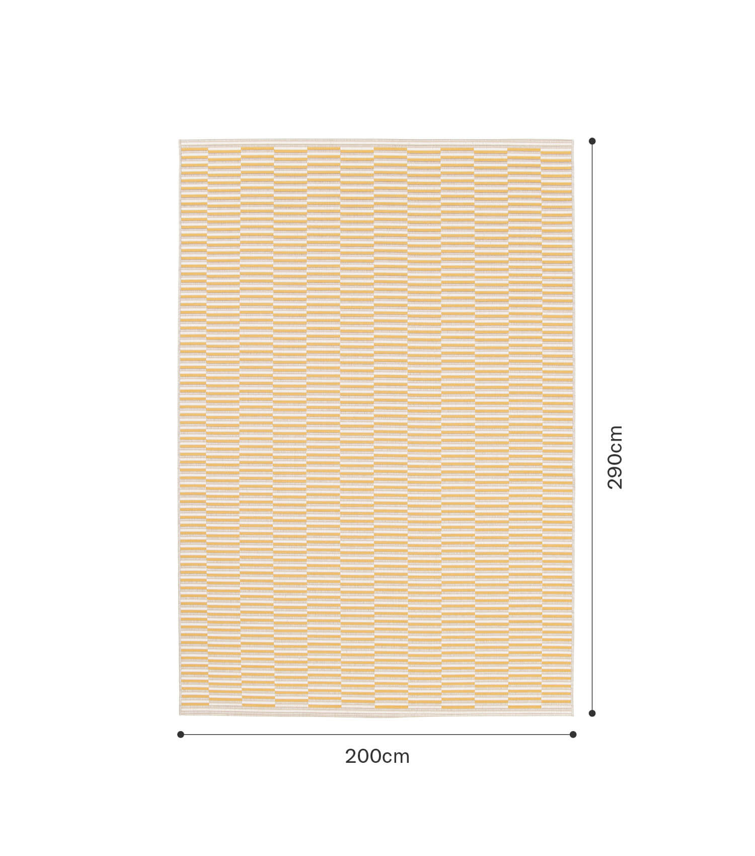 Tapis d'extérieur résistant aux intempéries ou tapis de salon, jaune, 200x290 cm