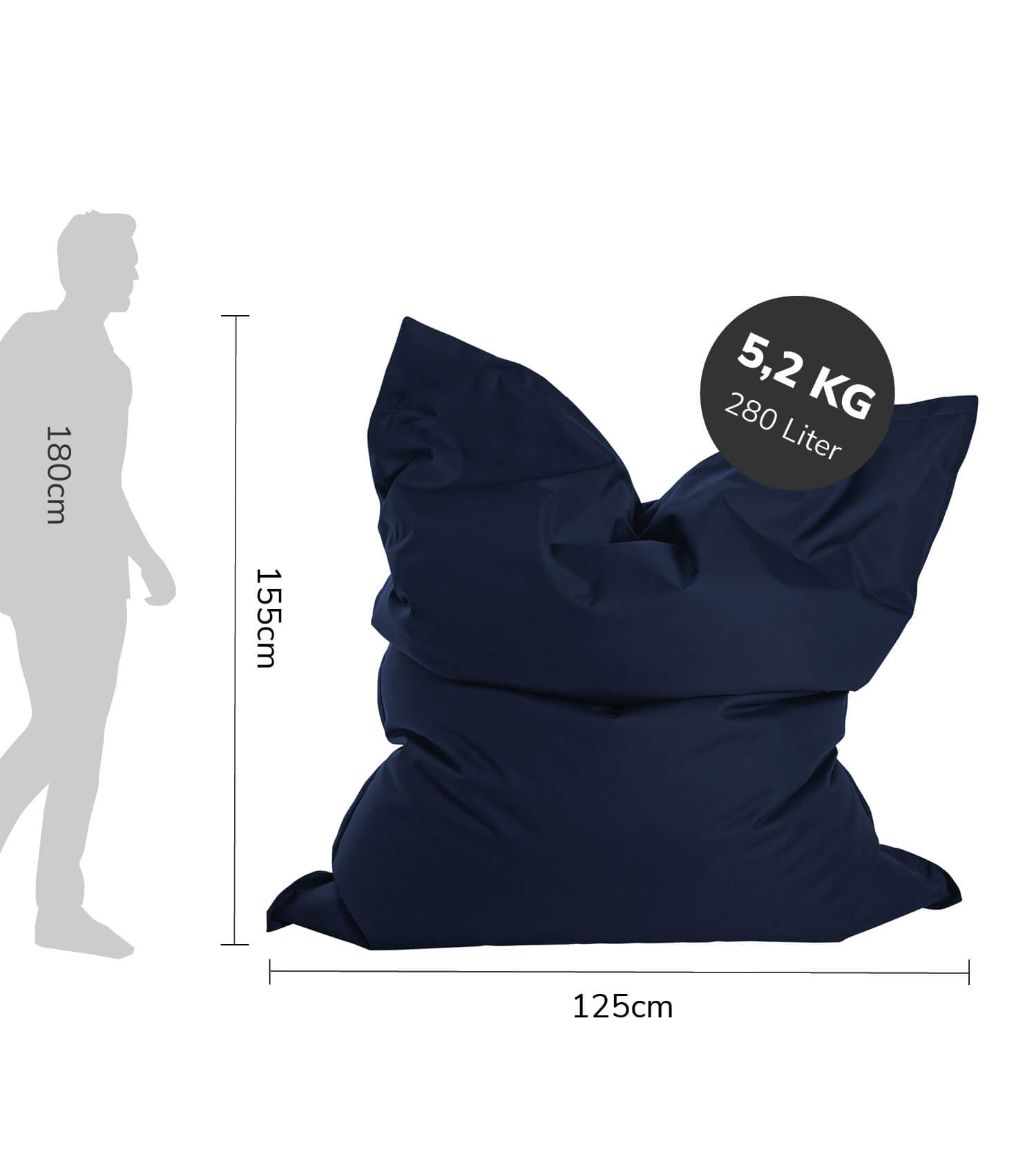 Pouf géant XXL bean bag grand pouf chaise longue coussin au sol relaxation
