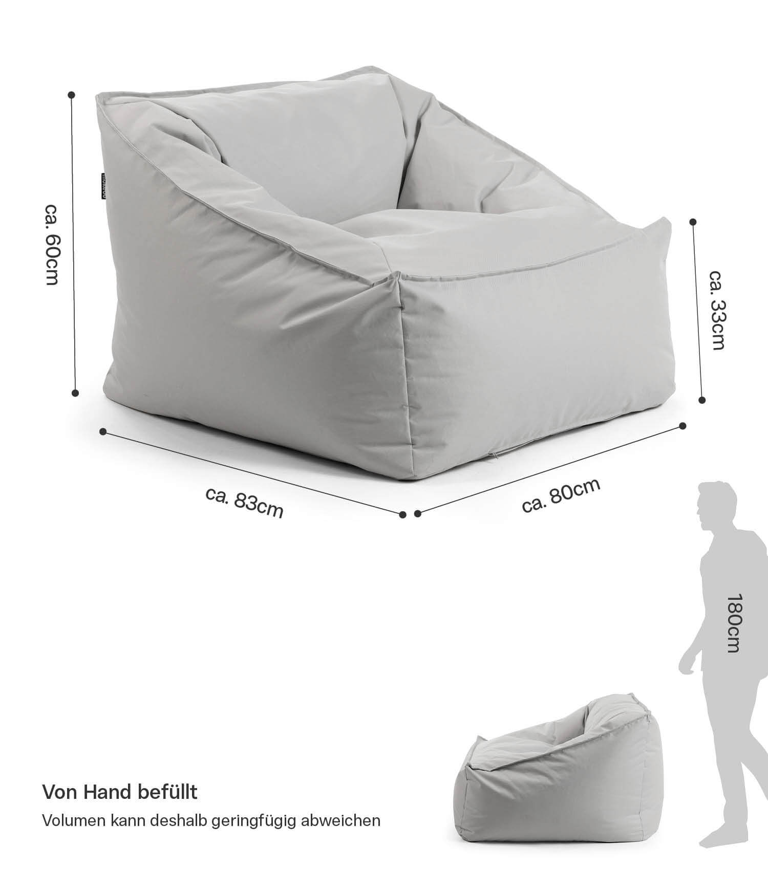 Pouf de sol bean bag gris pour relaxation