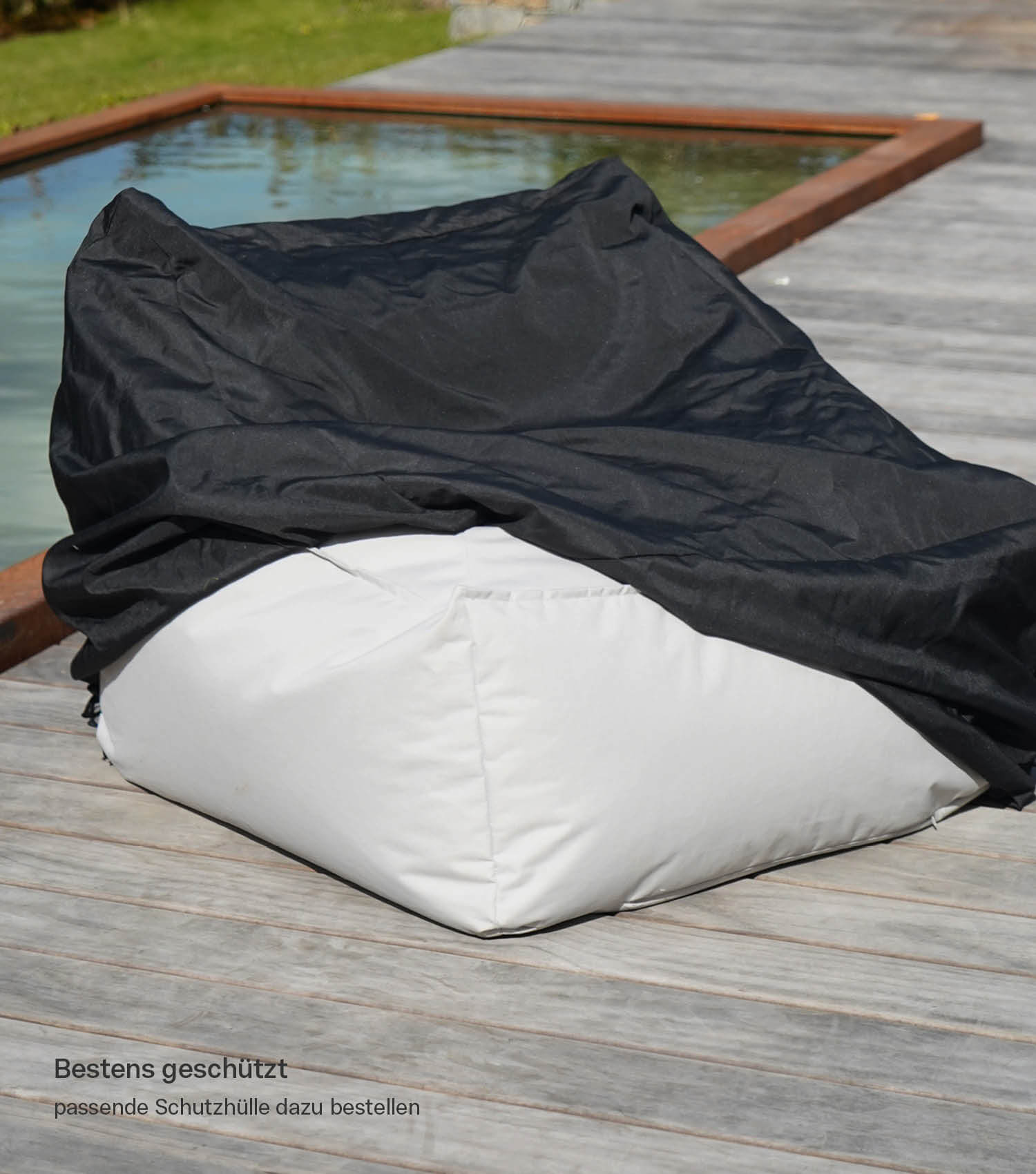 Pouf de sol gris clair Talea Bean Bag, grand coussin de détente