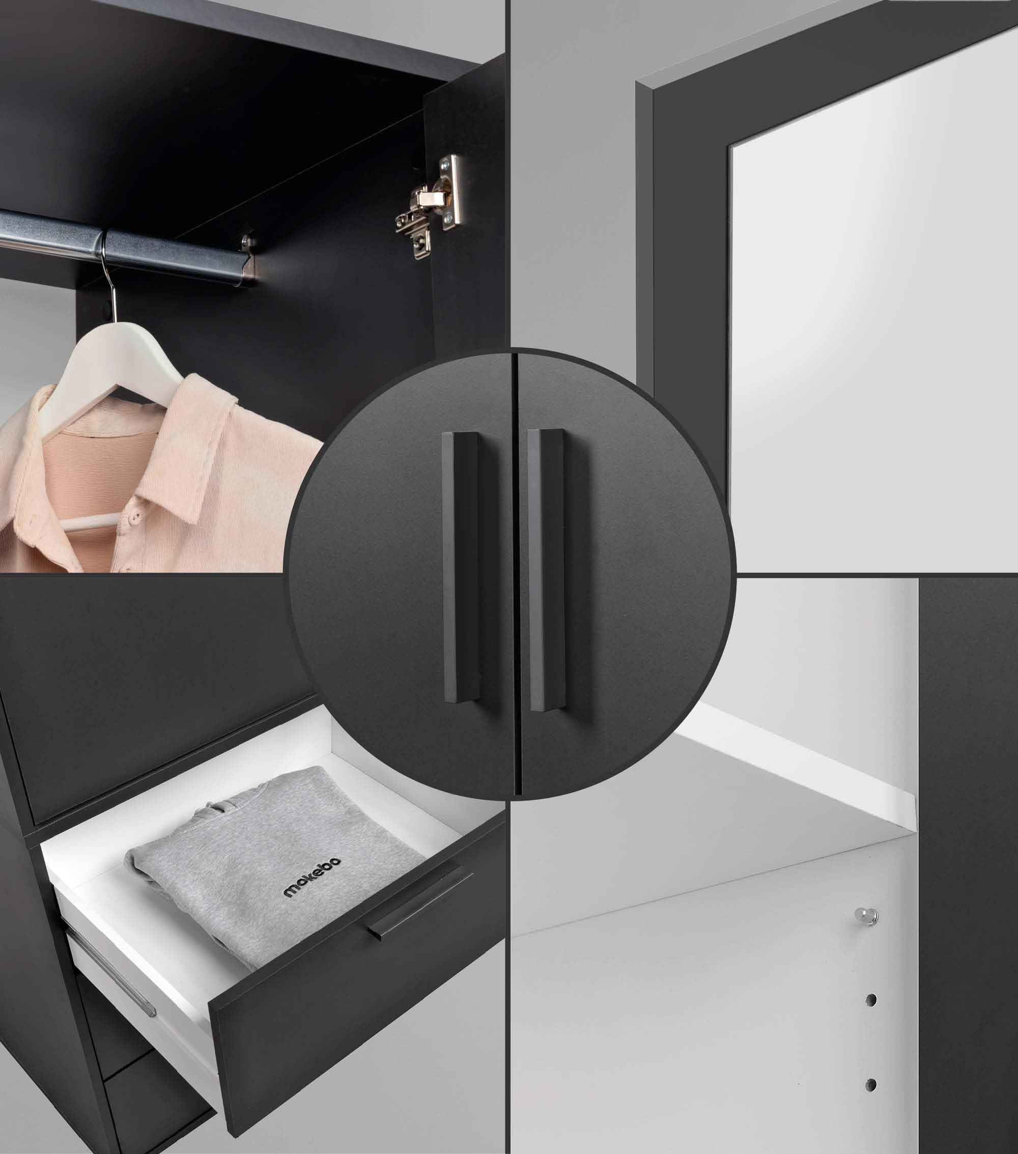 Armoire penderie chambre à coucher, meuble de rangement 