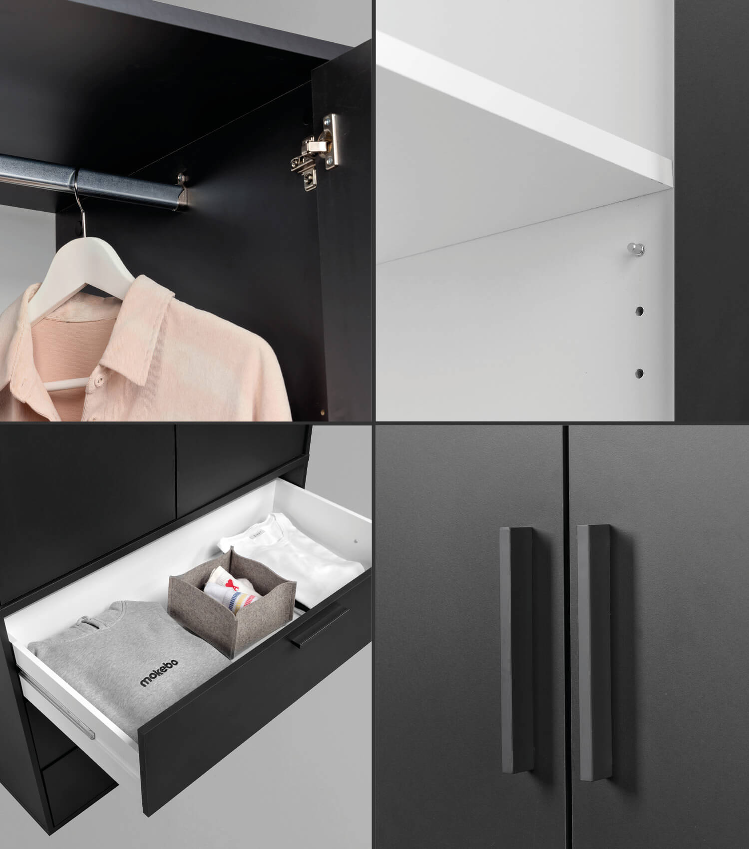 Armoire de rangement pour chambre, couloir et entrée