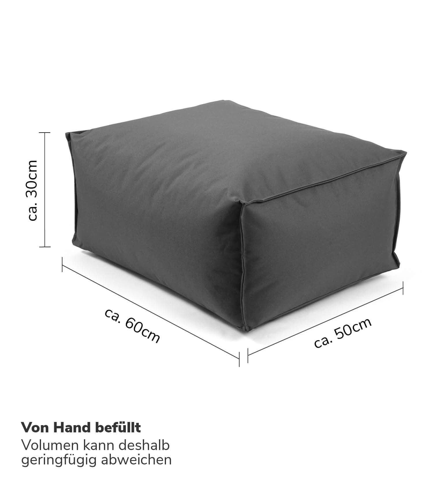Pouf d'extérieur repose-pieds coussin de sol 'Der Ruhepouf' repose-pieds carré
