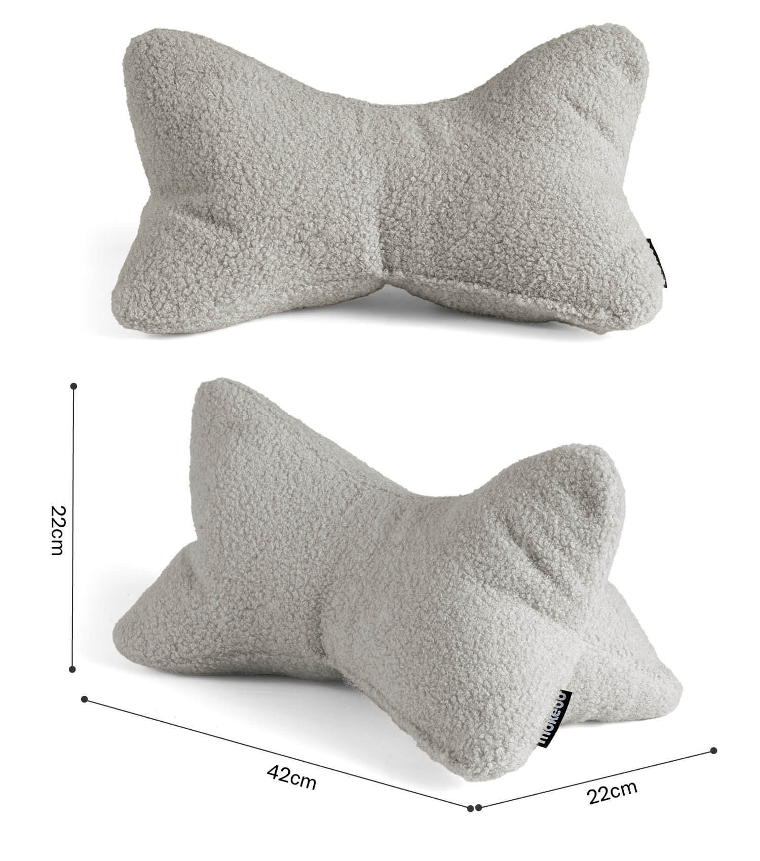 Coussin de lecture gris pour le cou et le dos