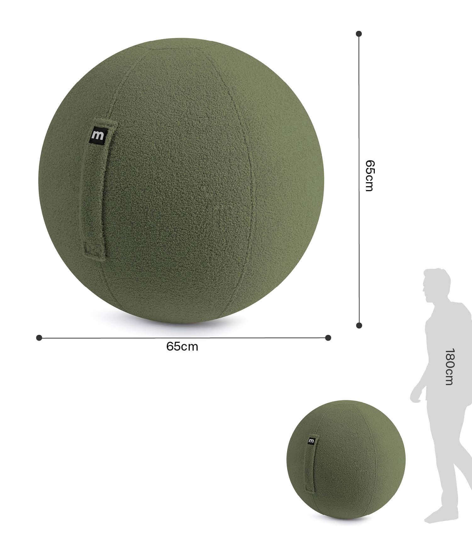 Ballon de siège en tissu ergonomique pour bureau - ballon de gymnastique 