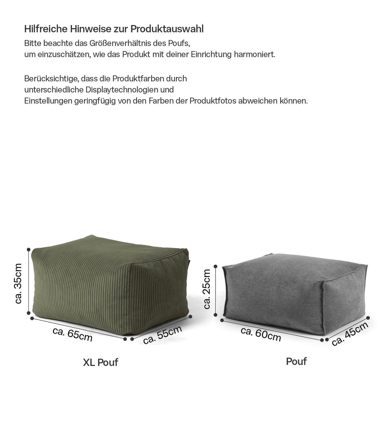 Pouf d'intérieur repose-pieds carré en 'Der Ruhestifter'
